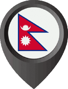 Fahnen Asien Nepal Standort-Pin 