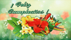 Nachrichten Spanisch Feliz Cumpleaños Floral Animierter Hintergrund 004 