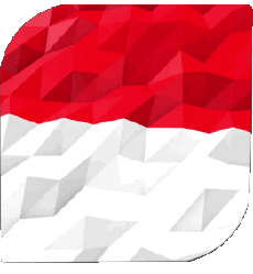 Drapeaux Asie Indonésie Carré 