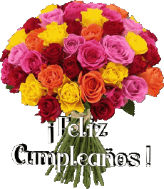 Mensajes Español Feliz Cumpleaños Floral Fondo transparente 016 