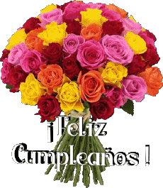 Messages Espagnol Feliz Cumpleaños Floral 016 