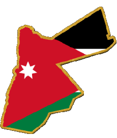 Flags Asia Jordan Map 