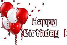 Messagi Inglese Happy Birthday Balloons - Confetti 003 