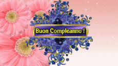Messagi Italiano Buon Compleanno Floreale Sfondo animato 003 