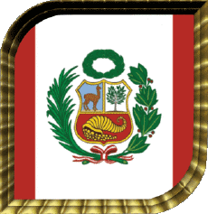 Drapeaux Amériques Pérou Carré 