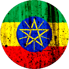 Drapeaux Afrique Ethiopie Rond 