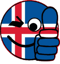 Drapeaux Europe Islande Smiley - OK 