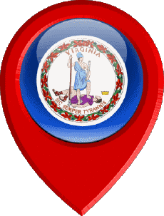 Flags America U.S.A - States Virginia Location Pin 