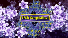 Mensajes Español Feliz Cumpleaños Floral Fondo animado 001 