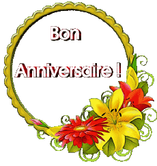 Messagi Francese Bon Anniversaire Floral Sfondo trasparente 018 