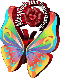 Messages Allemand Alles Gute zum Geburtstag Schmetterlinge 003 
