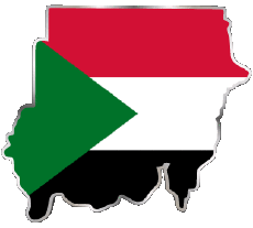 Drapeaux Afrique Soudan Carte 
