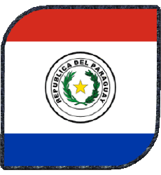 Drapeaux Amériques Paraguay Carré 