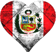Fahnen Amerika Peru Herz 