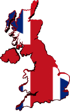 Bandiere Europa UK Carta Geografica 