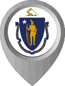 Bandiere America U.S.A - Stati Massachusetts Perno di posizione 