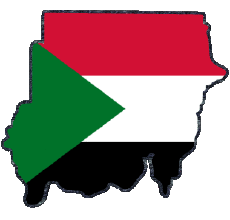 Fahnen Afrika Sudan Karte 