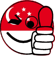 Fahnen Asien Singapur Smiley - OK 
