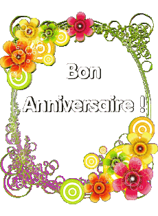 Messages French Bon Anniversaire Floral 013 
