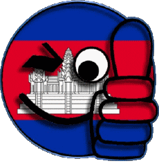 Bandiere Asia Cambogia Faccina - OK 