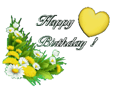 Messages English Happy Birthday Floral Transparent Background 010 