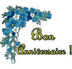 Mensajes Francés Bon Anniversaire Floral Fondo transparente 002 