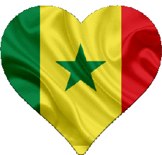 Bandiere Africa Senegal Cuore 