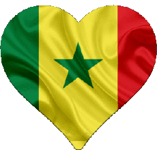 Drapeaux Afrique Sénégal Coeur 