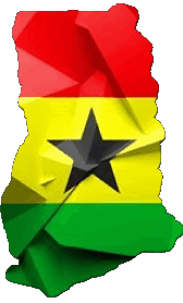 Drapeaux Afrique Ghana Carte 