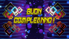 Messagi Italiano Buon Compleanno Astratto - Geometrico Sfondo animato 003 