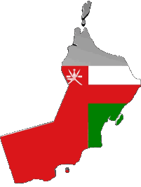 Bandiere Asia Oman Carta Geografica 