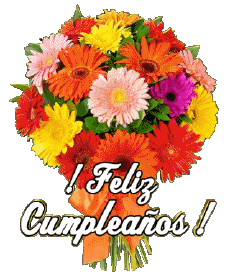 Messages Spanish Feliz Cumpleaños Floral Transparent Background 003 