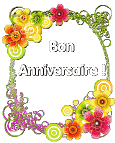 Mensajes Francés Bon Anniversaire Floral 013 