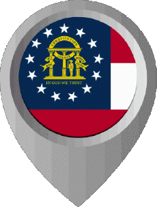 Banderas América U.S.A - Estados Georgia Marcador de ubicación 