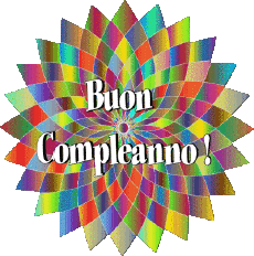 Messages Italien Buon Compleanno Astratto - Geometrico Fond Transparent 022 