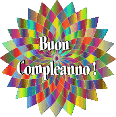 Messagi Italiano Buon Compleanno Astratto - Geometrico 022 