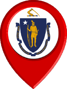 Bandiere America U.S.A - Stati Massachusetts Perno di posizione 