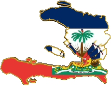 Bandiere America Haiti Carta Geografica 