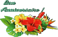 Messagi Francese Bon Anniversaire Floral Sfondo trasparente 001 