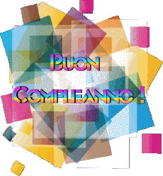 Messages Italien Buon Compleanno Astratto - Geometrico Fond Transparent 015 