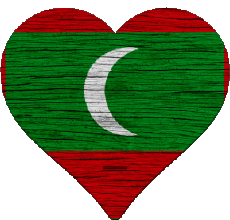 Flags Asia Maldives Heart 