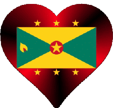 Flags America Grenada islands Heart 