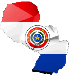 Banderas América Paraguay Mapa 