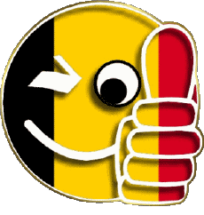 Fahnen Europa Belgien Smiley - OK 