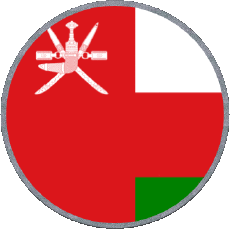 Drapeaux Asie Oman Rond 