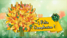Nachrichten Spanisch Feliz Cumpleaños Floral Animierter Hintergrund 004 
