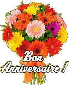 Mensajes Francés Bon Anniversaire Floral 003 