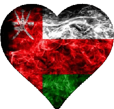 Drapeaux Asie Oman Coeur 