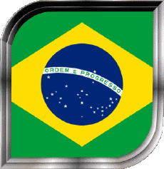 Drapeaux Amériques Brésil Carré 