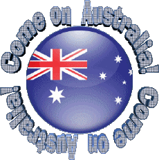 Messages Anglais Come on Australia Map - Flag 